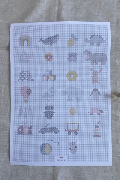 Mots d'enfant au point de croix (patron pdf)