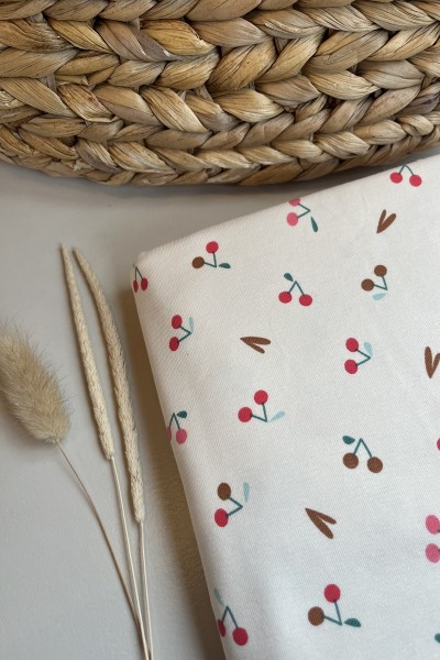 Jersey coton imprimé cerise