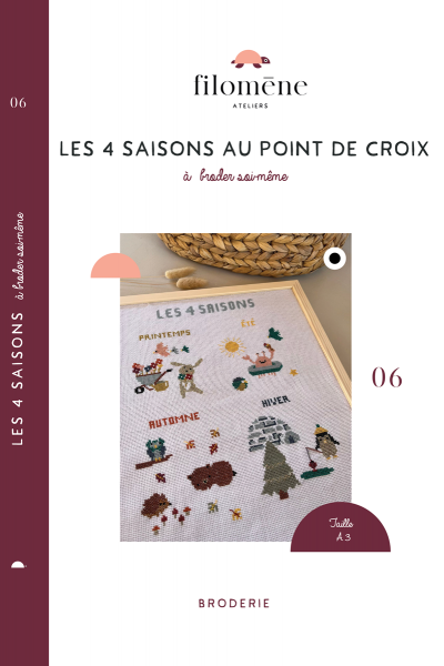 Les 4 saisons au point de croix (patron pochette)