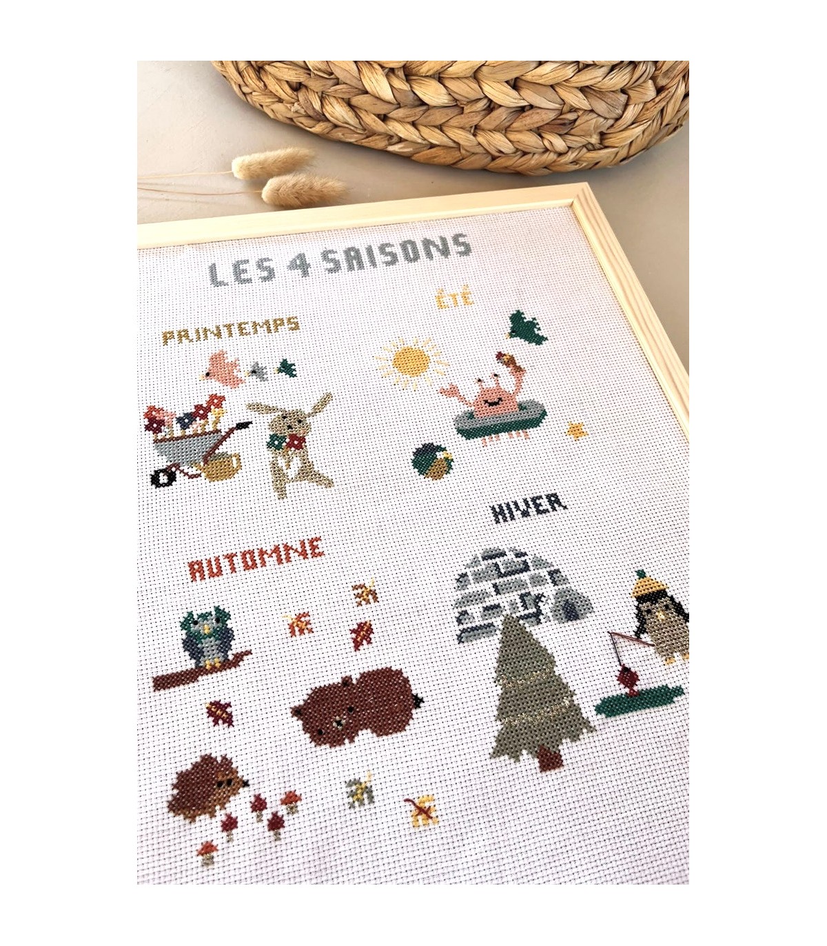 VERVACO Point De Croix Kit Coussin Complet Set PETIT CHIEN Decoration Manuelle Broderie Kit Adulte Art Creatif Cadeau DIY Cross Stitch Embroidery Ca. 40 X 40 Cm