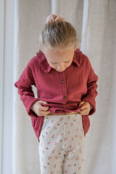 Jersey coton imprimé cerise