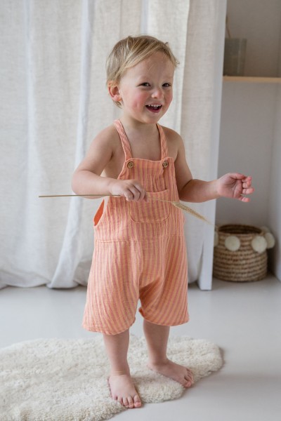 Gaze de coton rayure melon fraise