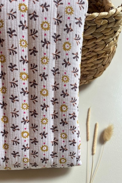 Matelassé imprimé fleurs et fleurs