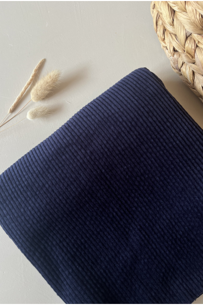 Velours grosses côtes marine