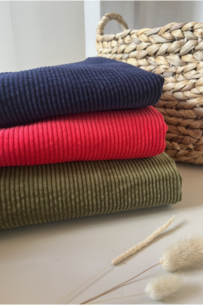 Velours grosses côtes marine