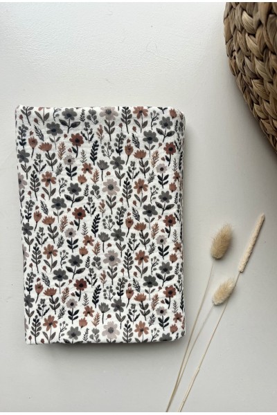 Gaze de coton imprimée fleurs