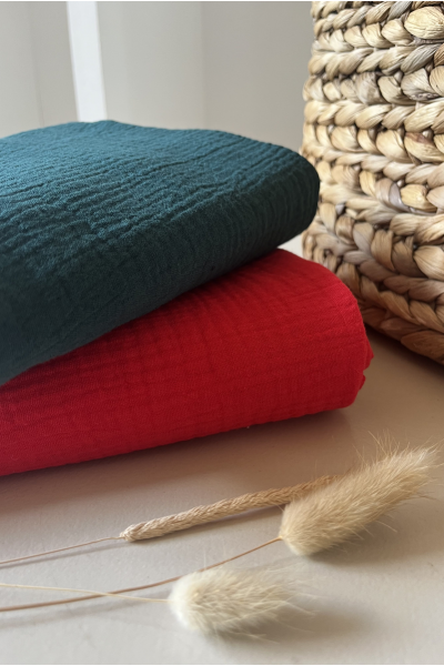 Double gaze de coton salicorne