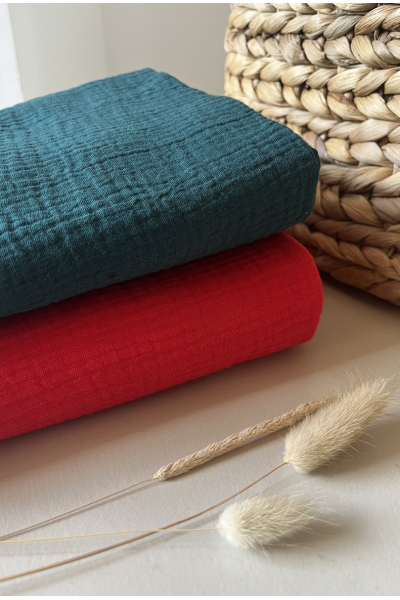 Double gaze de coton salicorne