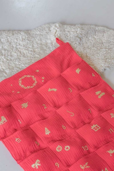 Double gaze de coton cerise