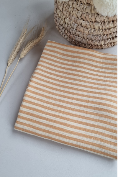Gaze de coton rayure vanille