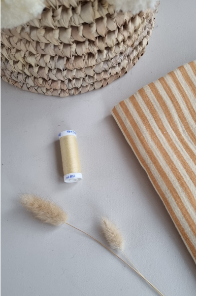 Gaze de coton rayure vanille