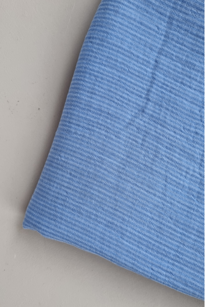 Gaze de coton rayure bleu