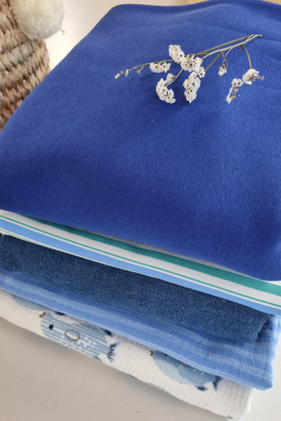 Molleton gratté bleu azur