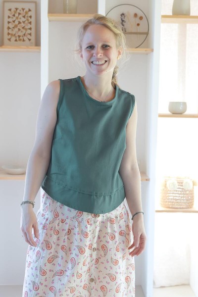 Gabardine de coton vert