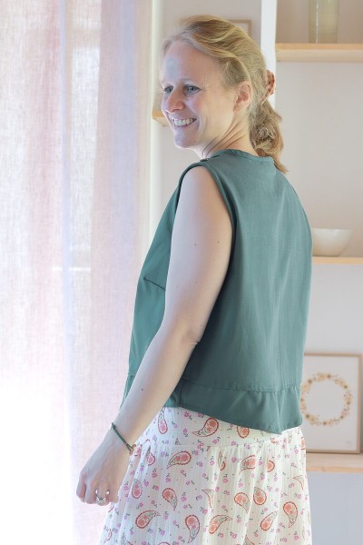Gabardine de coton vert