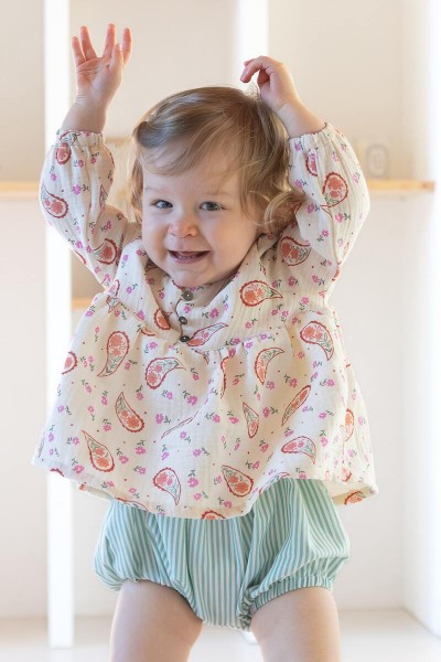 Coton rayures vert