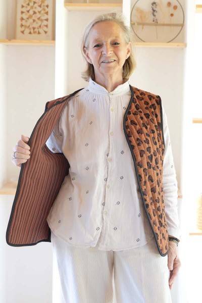 Matelassé imprimé léopard cœur