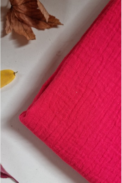 Double gaze de coton cerise