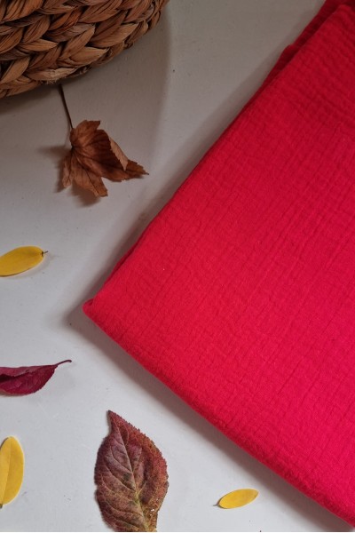 Double gaze de coton cerise