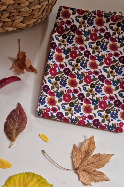 Coton fleurs bordeaux