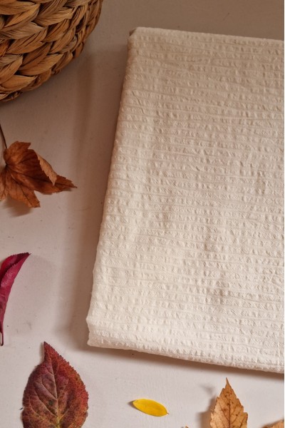 Coton seersucker écru