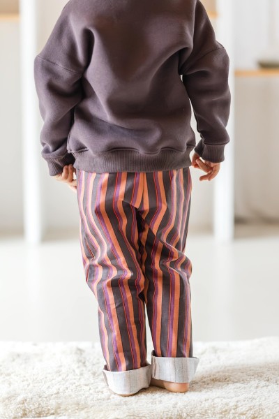 Le Pantalon rayures marron