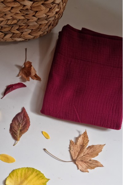 Double gaze de coton bordeaux