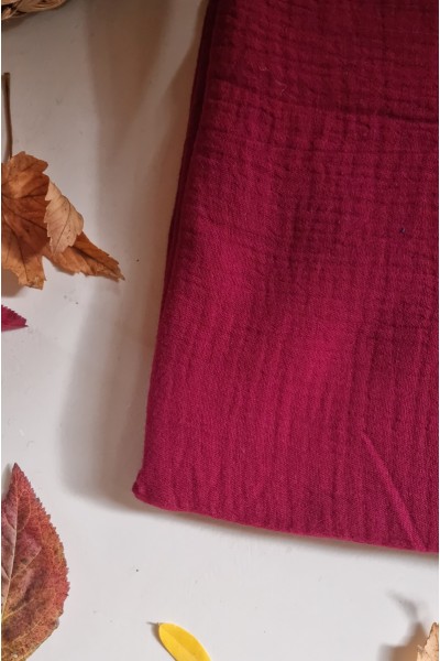 Double gaze de coton bordeaux