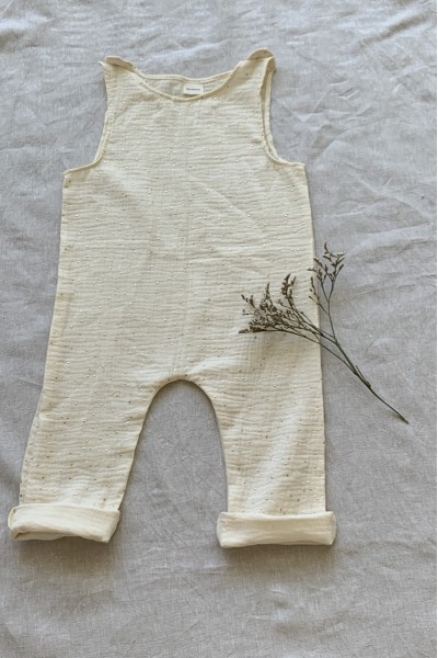 Salopette écru pois doré