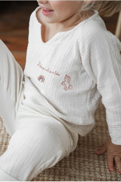 pyjama brodé licorne