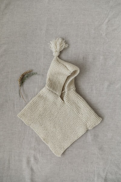 Le poncho à tricoter soi-même ECRU