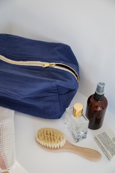 trousse de toilette bleu