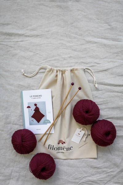 Kit tricot poncho bébé