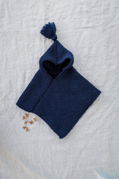 Le poncho à tricoter soi-même BLEU