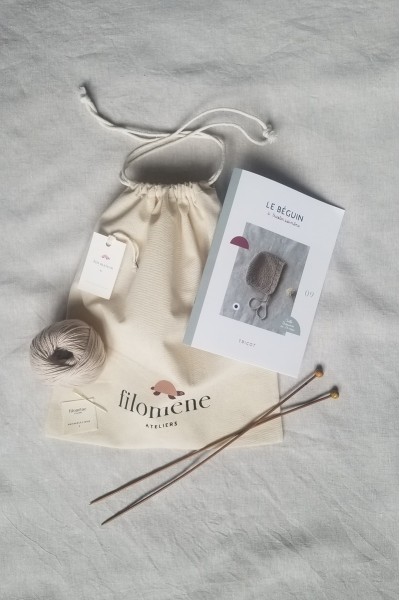 kit de tricot béguin en laine