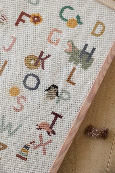 Le Duo Abécédaire et numéraire au point de croix (patron pochette)